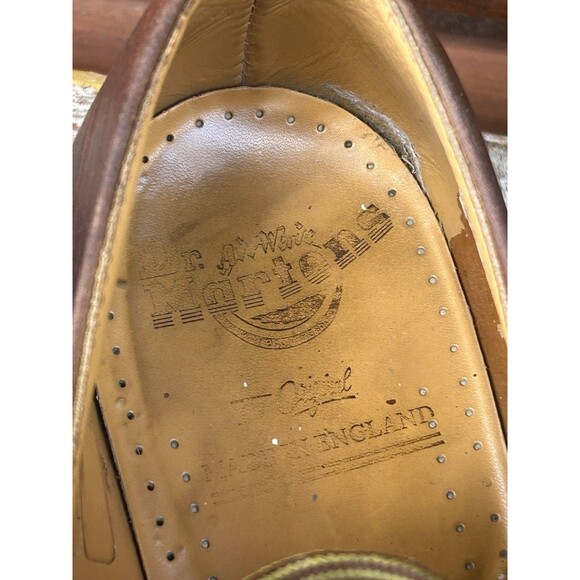 Vtg Dr. Martens Chunky 90s Made in England Leather Oxford Shoes 3 Eye Derby US 8 main image 13